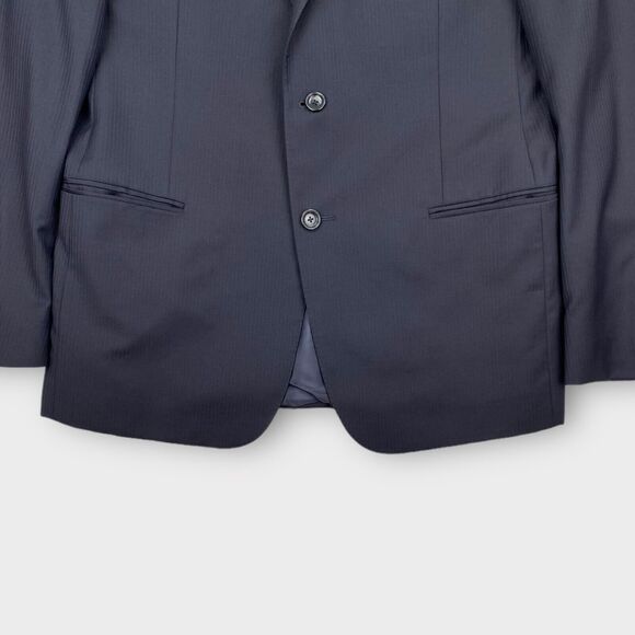 $1107 Z Zegna Blazer Mens 42R Drop 8 Slim Fit Wool 3 Button Jacket Micro Striped - Picture 7 of 15